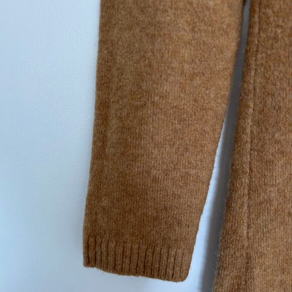 J. Crew Wool Knit Sweater Dress Long Sleeve Women’s Small Camel Midi Cozy Soft - Picture 4 of 8